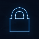 Free padlock neon cybersecurity vector